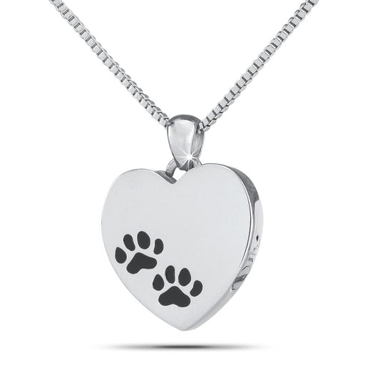 Paw Print Heart Silver Keepsake